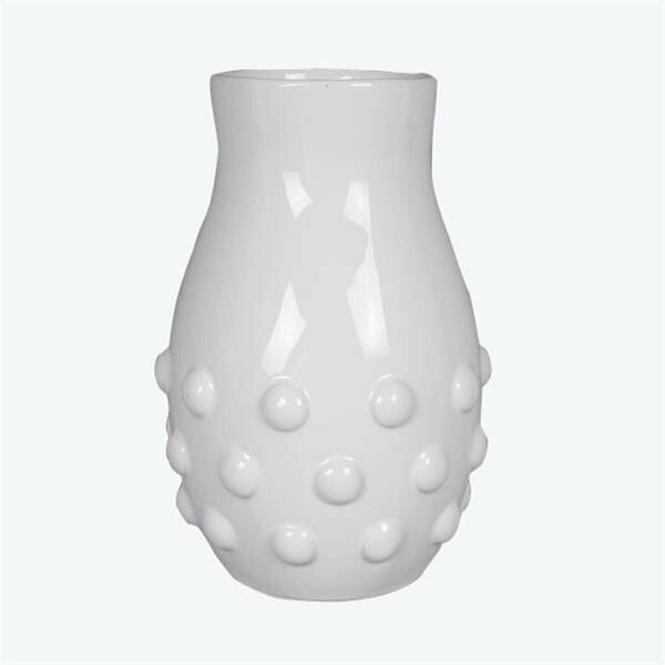 Youngs Ceramic Vase, White 21968